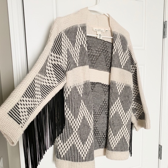 L.O.G.G. Fringe Sleeve Cardigan